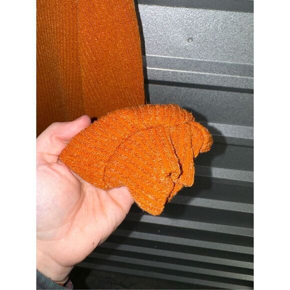 Orange Saints & Hearts Knit L/S Mini Dress w Pockets Size M - Picture 4 of 8